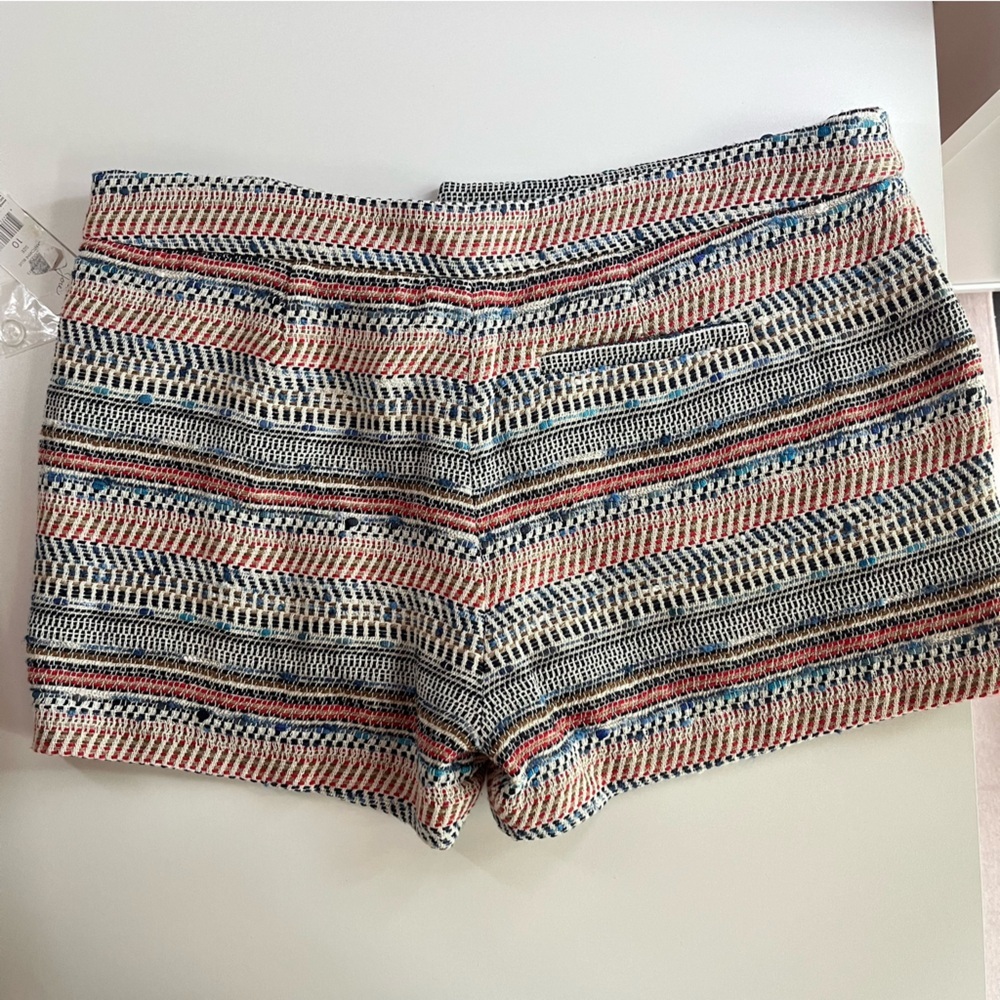 JOIE Merci Knit Print tweed Shorts in Sanitori Blue NWT 10 - Picture 7 of 10